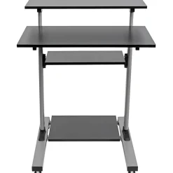 Eaton Tripp Lite Series Rolling Desk TV/Monitor Cart - 132.28 lb Capacity - 4x Shelf(ves) - Floor - Medium Density Fiberboard, Steel - Black - WWSSRC