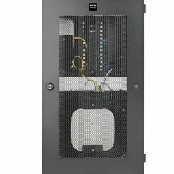 Eaton Tripp Lite Series SmartRack 3U Low-Profile Vertical-Mount Switch-Depth Wall-Mount Structured Wiring Enclosure, Adjustable Equipment Brackets