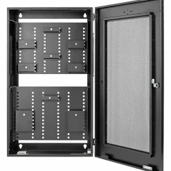 Eaton Tripp Lite Series SmartRack 3U Low-Profile Vertical-Mount Switch-Depth Wall-Mount Structured Wiring Enclosure, Adjustable Equipment Brackets