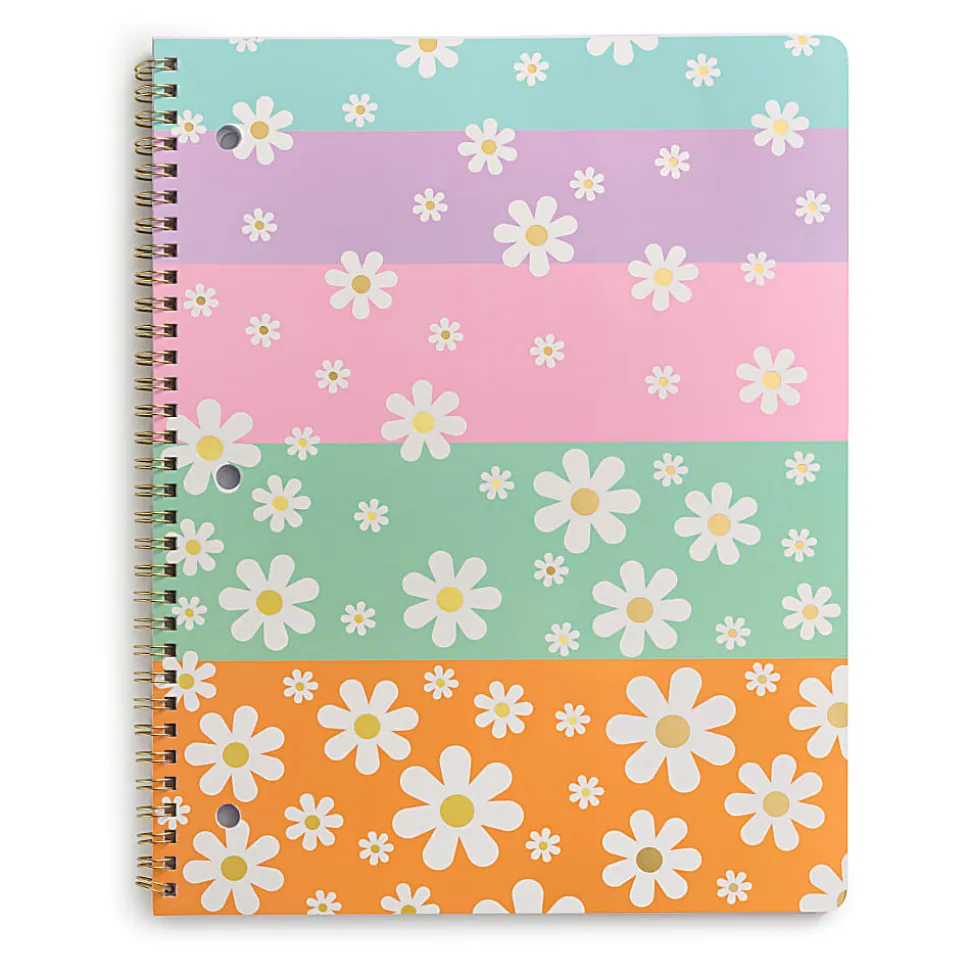 Eccolo CompBook, 8-1/2” x 11-3/4", 1 Subject, College Rule, 80 Sheets, Float Daisies