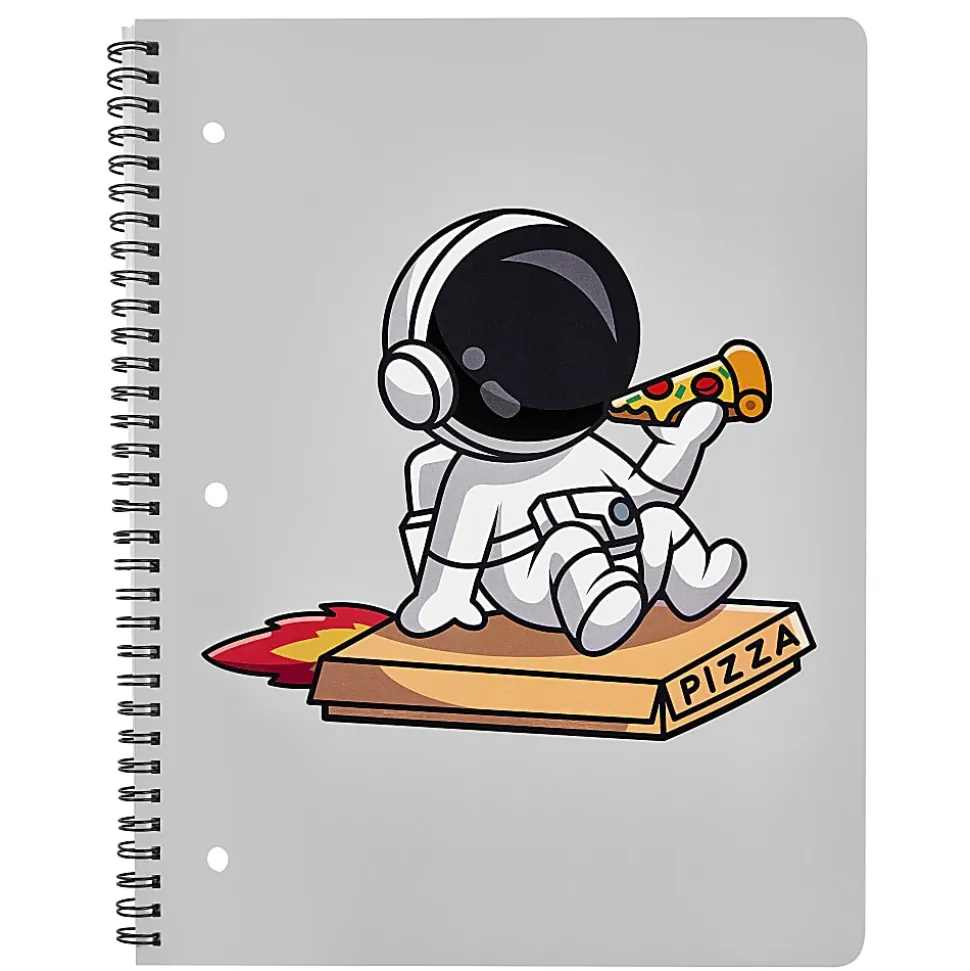 Eccolo Composition Spiral Notebook, 8-1/2” x 11-3/4”, 1 Subject, College Rule, 80 Sheets, Kitsch In Space