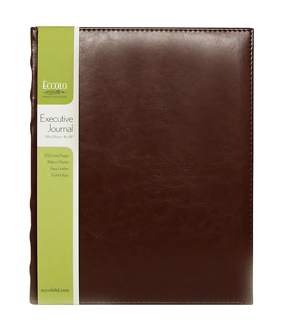 Eccolo Executive Journal, 8" x 10", 256 Pages, Brown