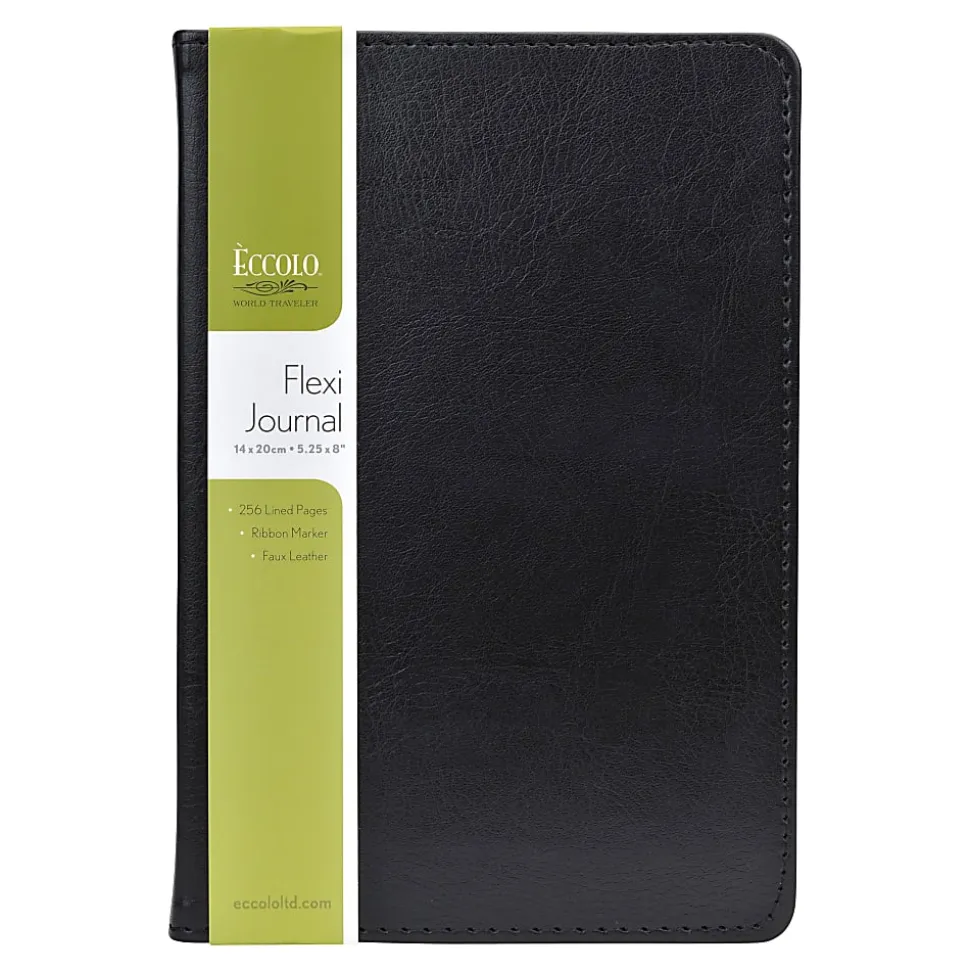 Eccolo Faux-Leather Journal, Black