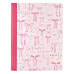 Eccolo Finale Composition Notebook, 7” x 9”, 1 Subject, College Rule, 80 Sheets, Preppy Chic Pink Bow