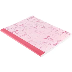 Eccolo Finale Composition Notebook, 7” x 9”, 1 Subject, College Rule, 80 Sheets, Preppy Chic Pink Bow