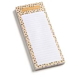 Eccolo List Pad With Pen, 4" x 10", 100 Sheets, Cheetah