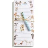 Eccolo List Pad With Pen, 4" x 10", 100 Sheets, Gray/Blue Dogs