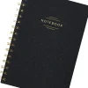 Eccolo Oxford Spiral Journal, 6” x 8”, Wide Rule, 192 Pages, Black/Gold Foil
