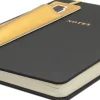Eccolo Style Journal With Pen Holder, 6” x 8”, Narrow Rule, 256 Pages, Black