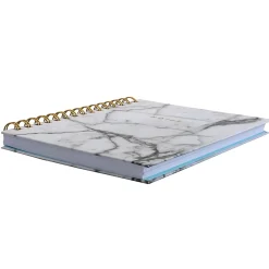Eccolo Wiro Spiral Journal, 6” x 8”, 100 Pages, Marble/Gold/Ivory