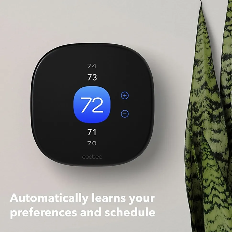 ecobee Smart Thermostat Enhanced - For Smartphone, Home - Alexa, HomeKit, SmartThings, IFTTT, Google Assistant Supported