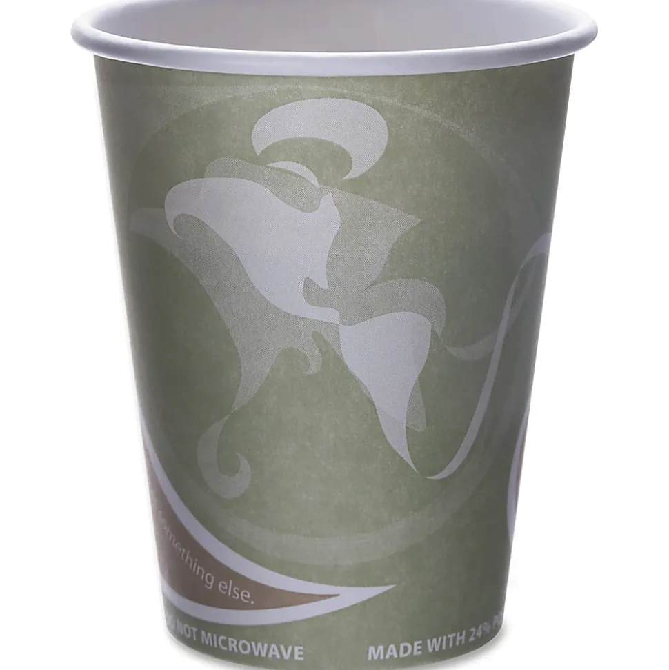 Eco-Products Evolution World PCF Hot Cups, 12 Oz, Sea Green, Pack Of 1,000