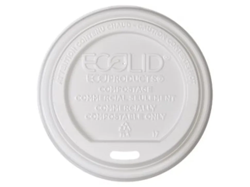Eco-Products Hot Cup Lids, Fits 10-20 Oz Cups, Translucent, Pack Of 800 Lids
