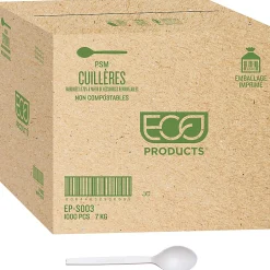 Eco-Products Plant Starch Teaspoons, Cream, Pack Of 1,000