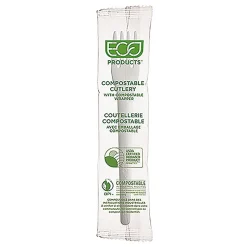 Eco-Products Plantware High-Heat PLA Compostable Forks, 6", White, Pack Of 1,000 Forks