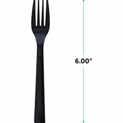 Eco-Products® Polystyrene Forks, Black, 100% Recycled, Box Of 1,000