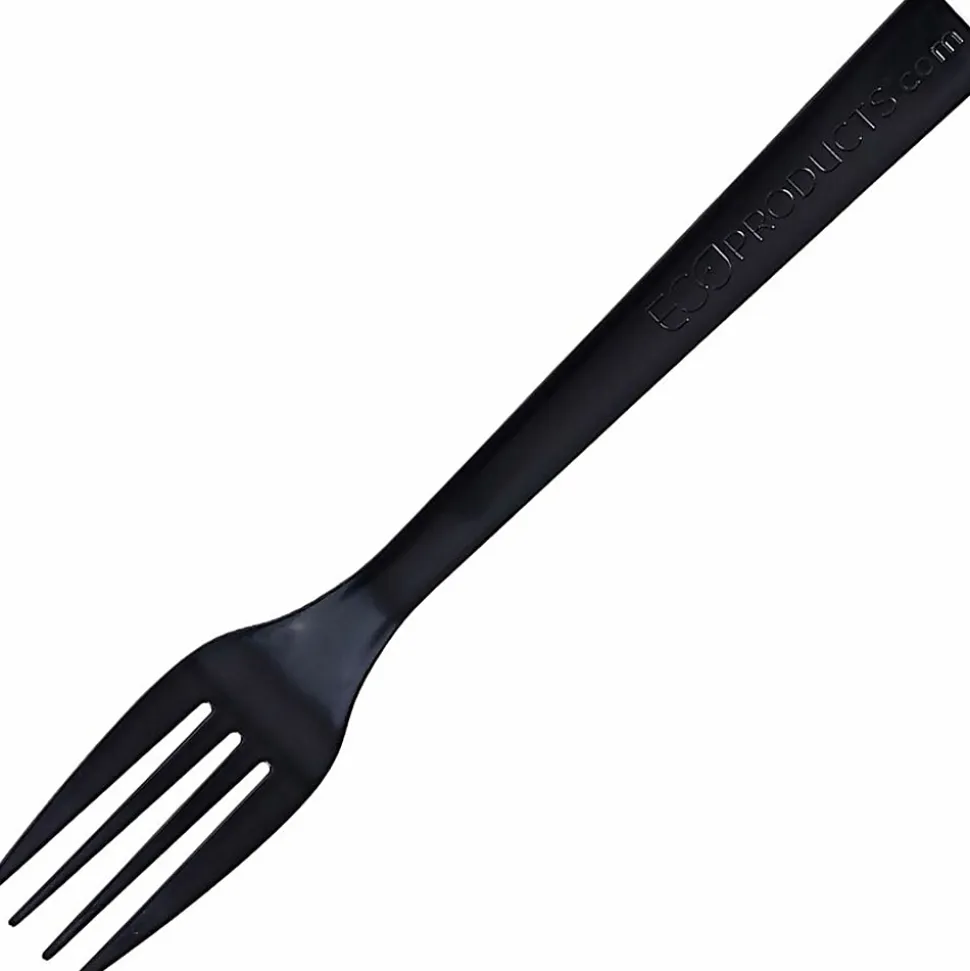 Eco-Products® Polystyrene Forks, Black, 100% Recycled, Box Of 1,000