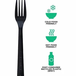 Eco-Products® Polystyrene Forks, Black, 100% Recycled, Box Of 1,000