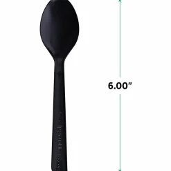 Eco-Products® 100% Recycled Polystyrene Cutlery, Spoons, Black, Box Of 1000