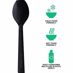 Eco-Products® 100% Recycled Polystyrene Cutlery, Spoons, Black, Box Of 1000