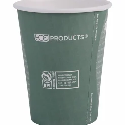 Eco-Products World Art Hot Beverage Cups, 12 Oz, Green, Carton Of 1,000