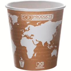 Eco-Products World Art Hot Beverage Cups, 10 Oz, Orange, Carton Of 1,000