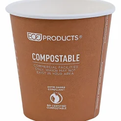 Eco-Products World Art Hot Beverage Cups, 10 Oz, Orange, Carton Of 1,000