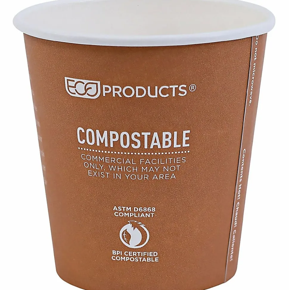 Eco-Products World Art Hot Beverage Cups, 10 Oz, Orange, Carton Of 1,000