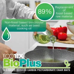 Ecotex BioPlus Polycarbonate Chair Mat for Low / Medium Pile Carpets up to 1/2" thick - 45" x 53"