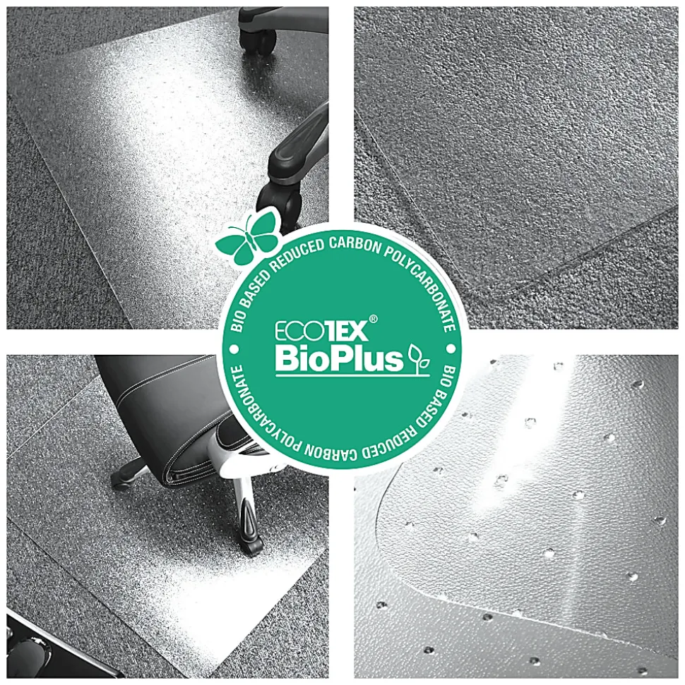 Ecotex BioPlus Polycarbonate Chair Mat for Low / Medium Pile Carpets up to 1/2" thick - 45" x 53"