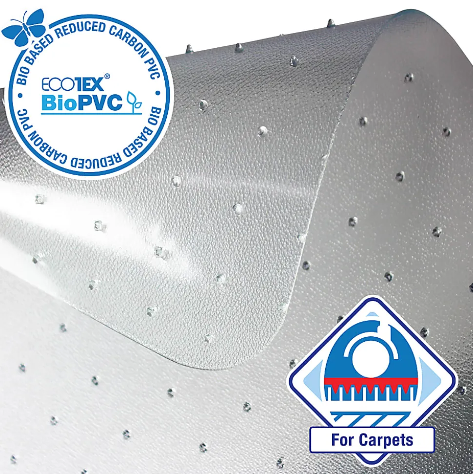 Ecotex BioPVC Chair Mat for Low Pile Carpets up to 1/4" Thick - 29" x 47", Clear
