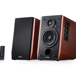 Edifier R1700BT 66-Watt RMS Amplified Bluetooth® Bookshelf Speaker System, Brown