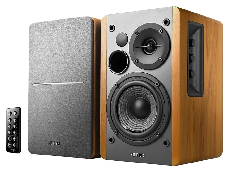 Edifier R1280DB 42-Watt RMS Amplified Bluetooth® Bookshelf Wired Speaker System, Brown