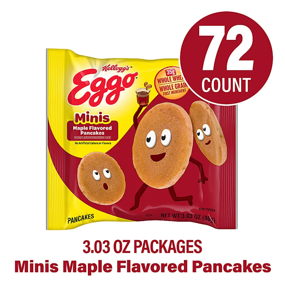 Eggo Bites Mini Pancakes, Maple, 3.03 Oz, Box Of 72 Mini Pancakes