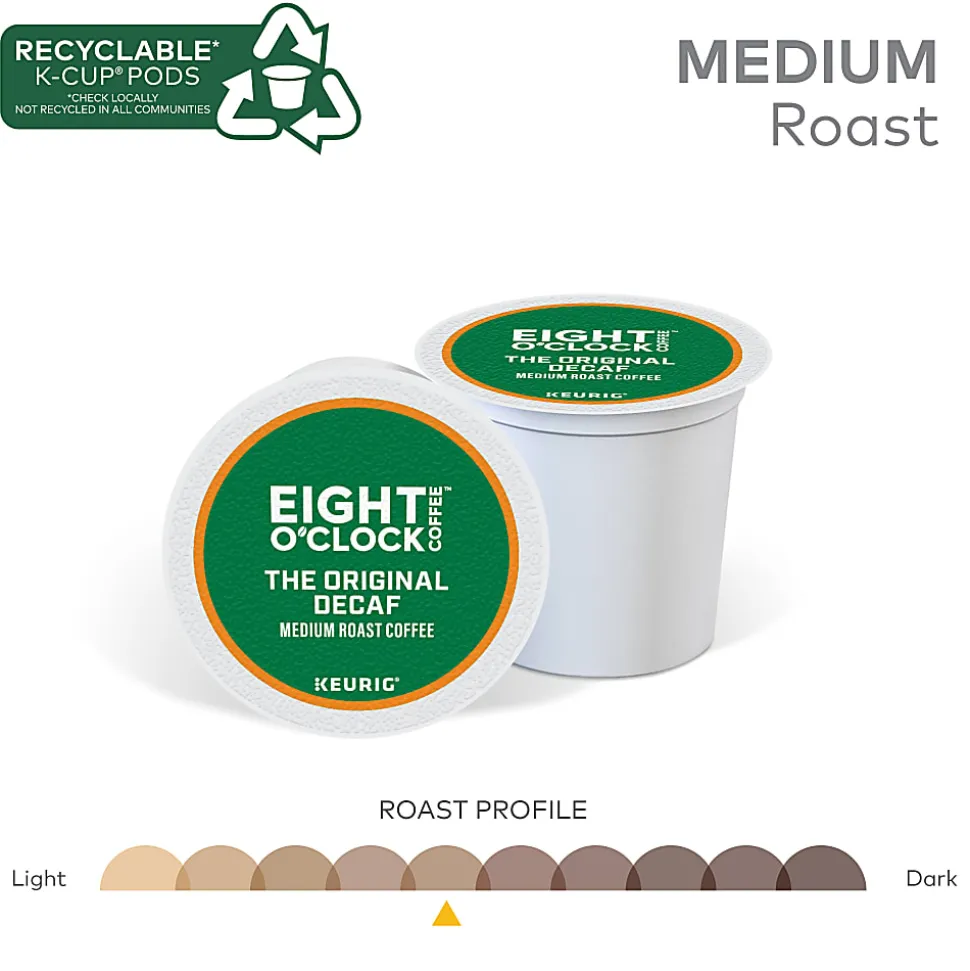 Eight O'Clock® Single-Serve Coffee K-Cup® Pods, Decaffeinated, Original, Carton Of 24