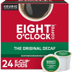 Eight O'Clock® Single-Serve Coffee K-Cup® Pods, Decaffeinated, Original, Carton Of 24