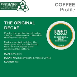 Eight O'Clock® Single-Serve Coffee K-Cup® Pods, Decaffeinated, Original, Carton Of 24