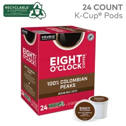 Eight O'Clock® Single-Serve Coffee K-Cup® Pods, Colombian, Carton Of 24