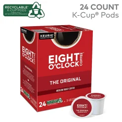 Eight O'Clock® Single-Serve Coffee K-Cup® Pods, Original, Carton Of 24