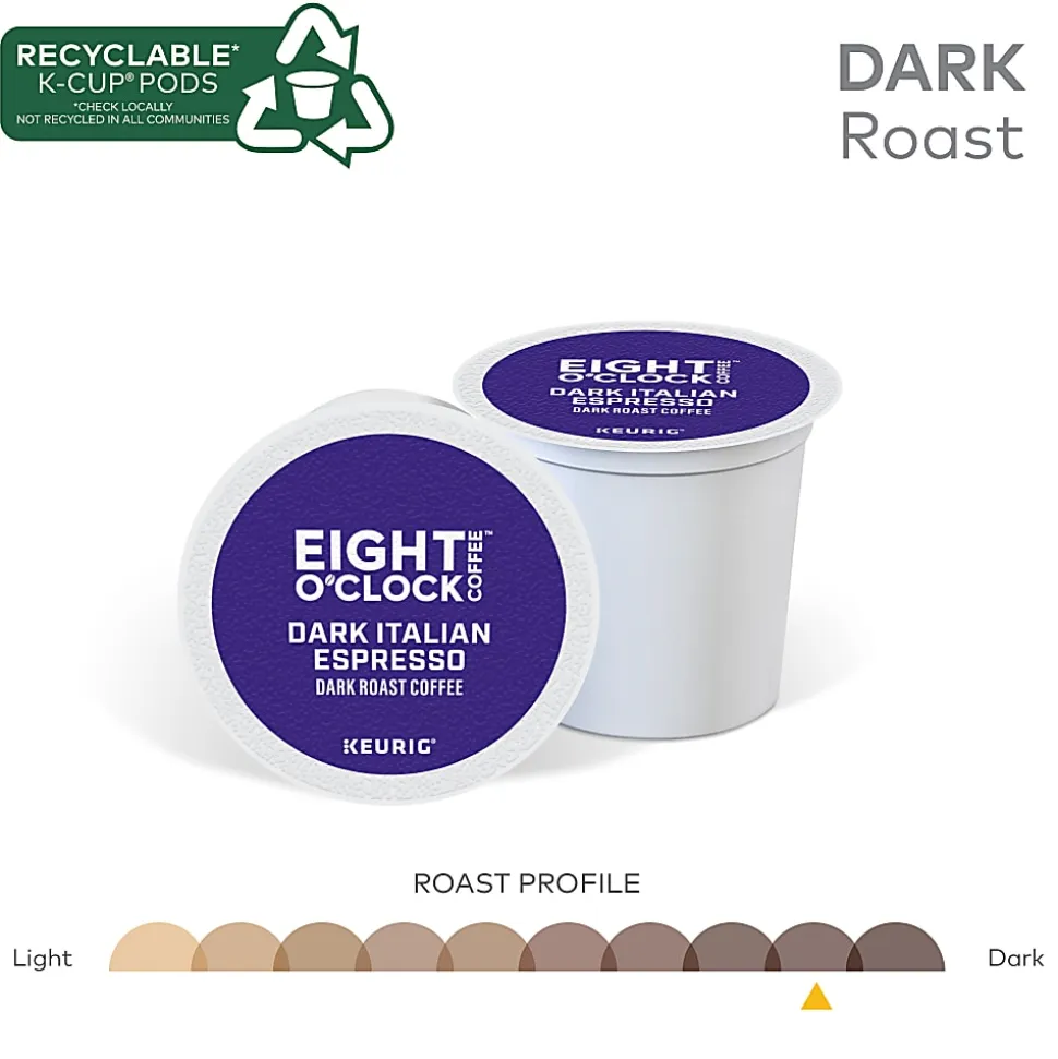 Eight O'Clock® Single-Serve Coffee K-Cup® Pods, Dark Italian, Carton Of 24