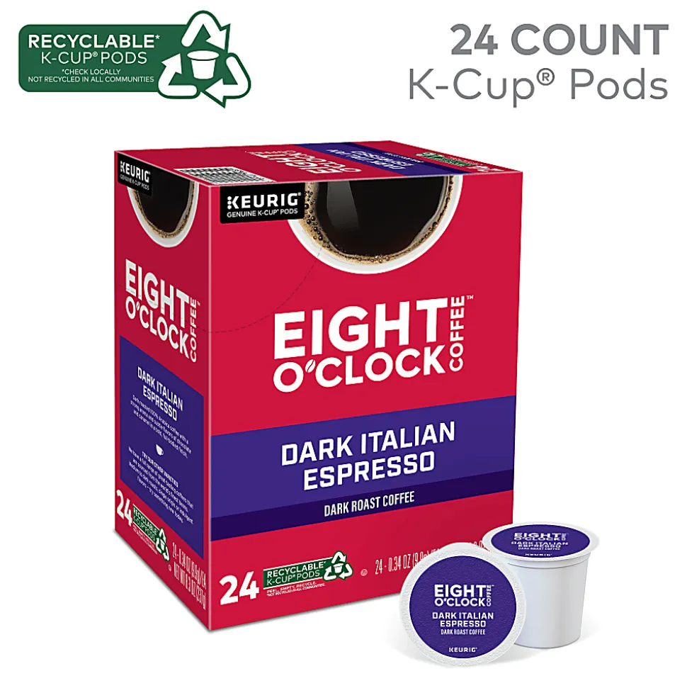 Eight O'Clock® Single-Serve Coffee K-Cup® Pods, Dark Italian, Carton Of 24
