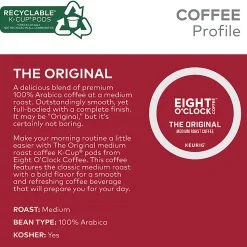 Eight O'Clock® Single-Serve Coffee K-Cup®, Original, 96 Count (4 Packs of 24)