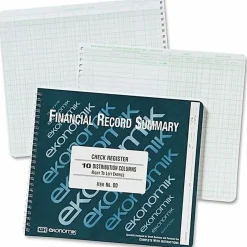 Ekonomik Financial Record Summary, 8 3/4" x 10", 100% Recycled