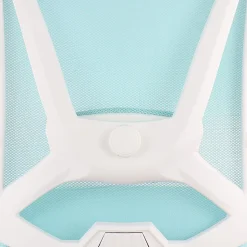 Elama Ergonomic Mesh Full-Back Adjustable Office Task Chair With Headrest, Blue/White