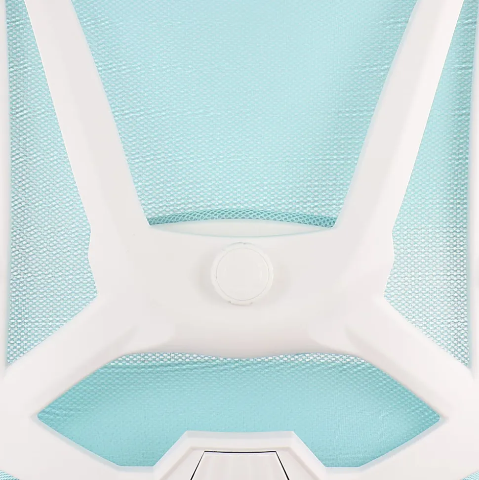 Elama Ergonomic Mesh Full-Back Adjustable Office Task Chair With Headrest, Blue/White