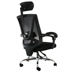 Elama Ergonomic Mesh Full-Back Adjustable Office Task Chair With Headrest, Black