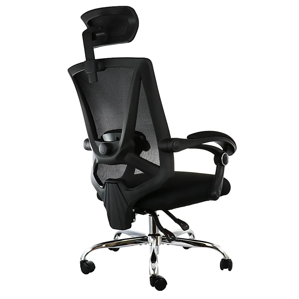 Elama Ergonomic Mesh Full-Back Adjustable Office Task Chair With Headrest, Black