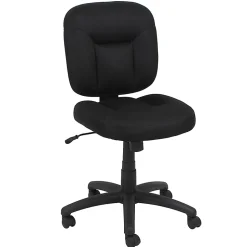 Elama Fabric Mid-Back Adjustable Office Task Chair, Black