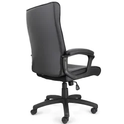 Elama Faux Leather High-Back Adjustable Office Chair, Black