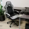 Elama Faux Leather High-Back Adjustable Office Chair, Gray/Black